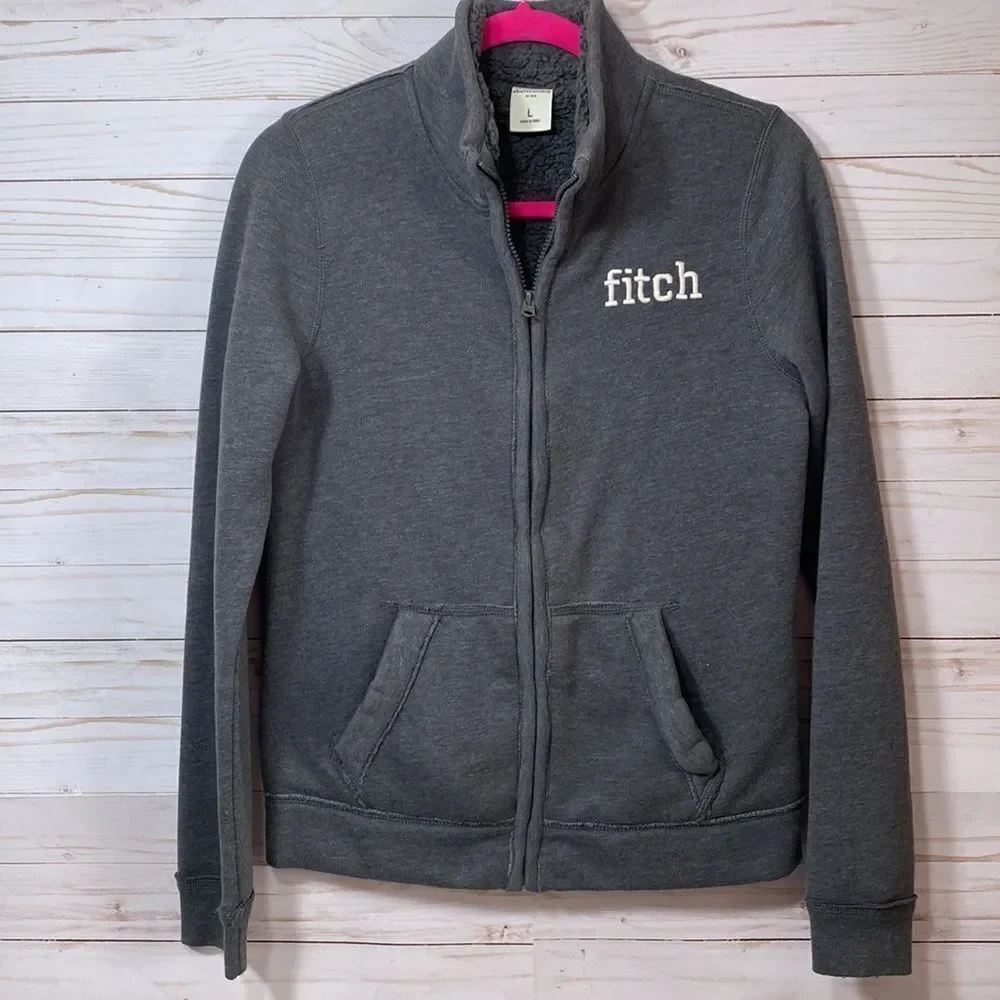 Abercrombie Kids Gray Zip Long Sleeve Jacket